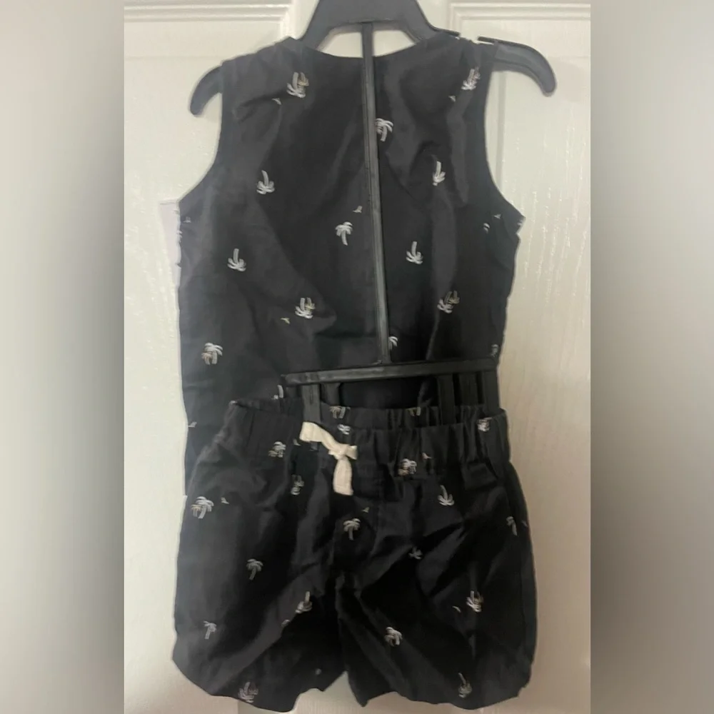 🔴3/$12 Carter's Black Palm Tree Shirt and Shorts set! NWT! Size 3-6 months. - Picture 3 of 4